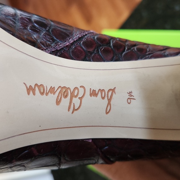 Sam Edelman Codie 2 Boots Red Bordeaux Burgundy Croc Size 9.5 - Picture 14 of 14